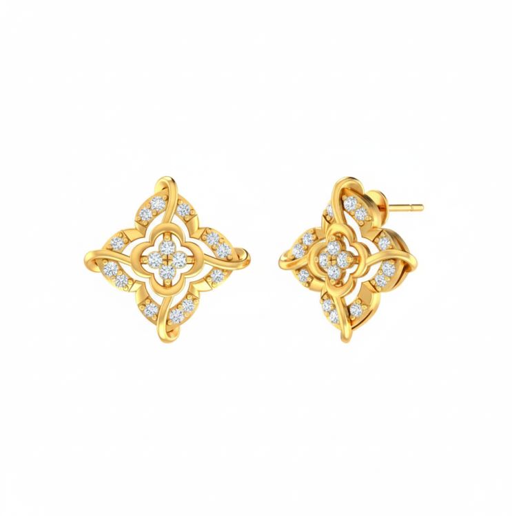 Filigree Diamond Studs
