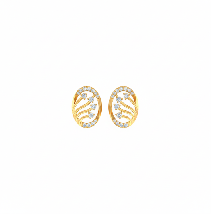Serpentine Diamond Stud Earrings