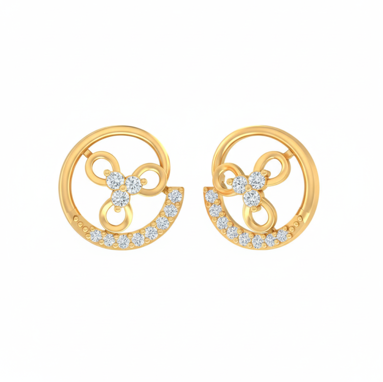 Circular Bloom Diamond Studs
