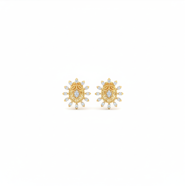 Radiant Bloom Diamond Studs