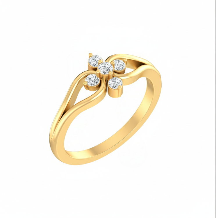 Flowing Blossom Diamond Ring