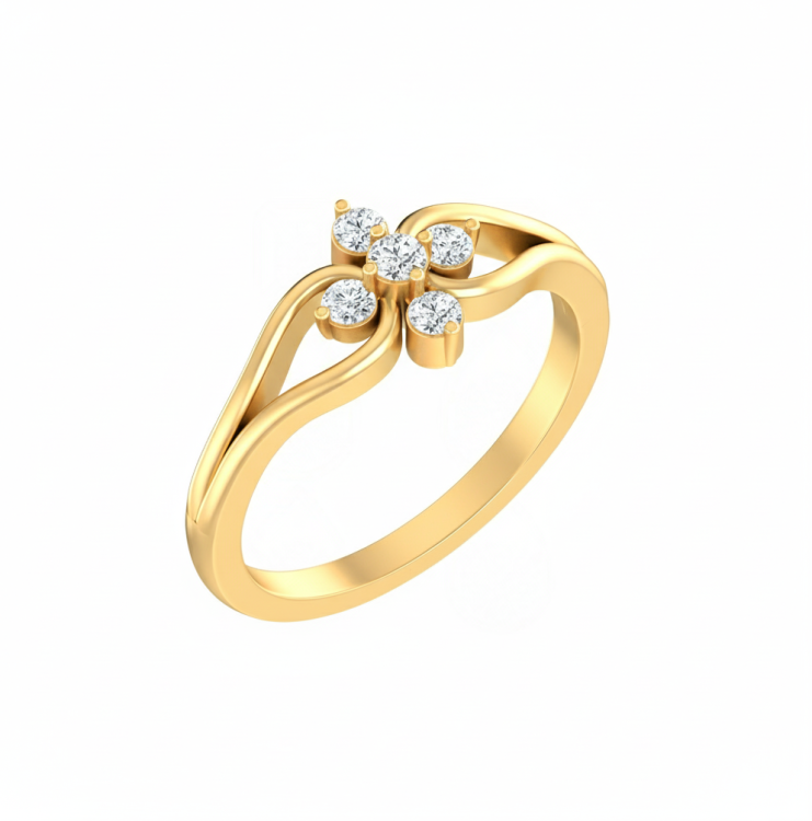 Flowing Blossom Diamond Ring