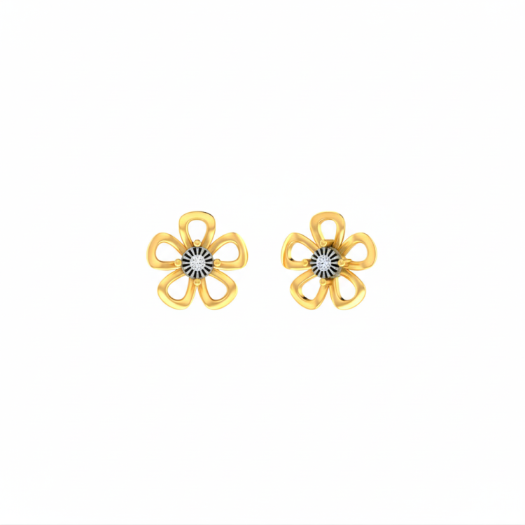 Open Petal Diamond Studs