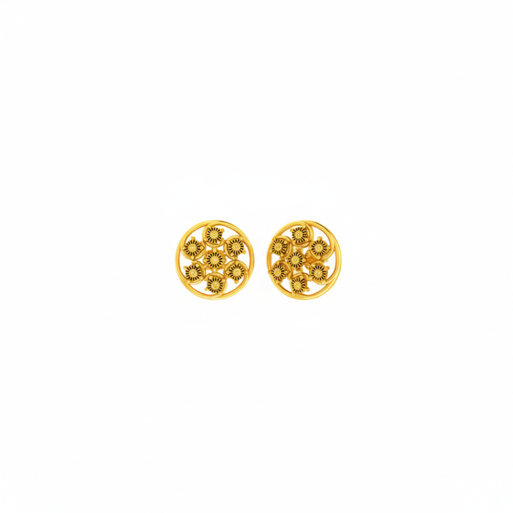 Gilded Bloom Stud Earrings