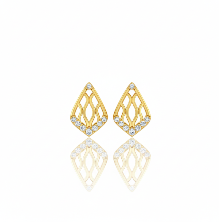 Dual-Tone Chandelle Diamond Stud Earrings