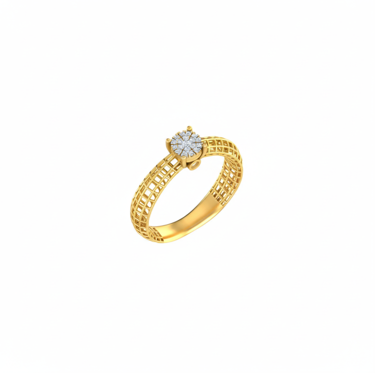 Latticed Sparkle Diamond Ring