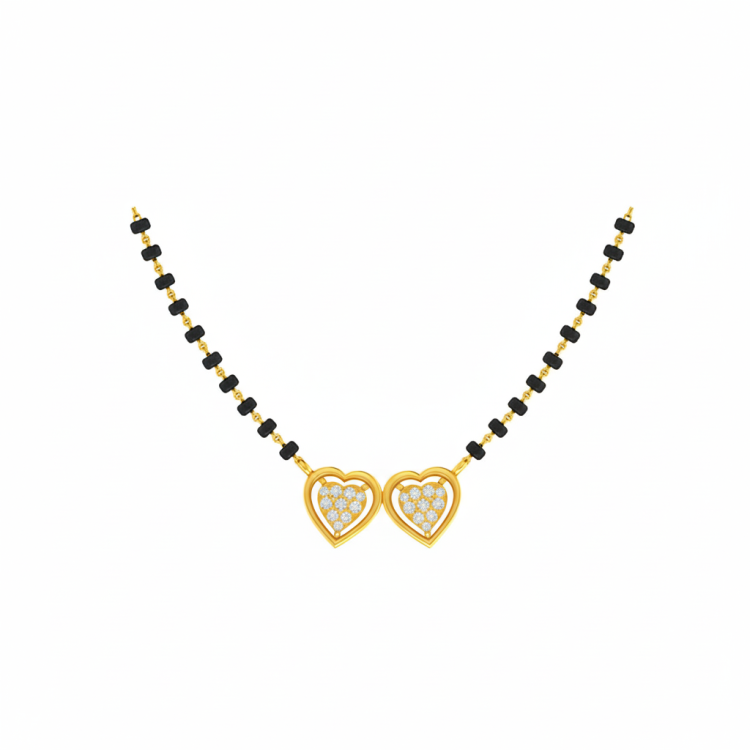 Twinned Hearts Diamond Mangalsutra