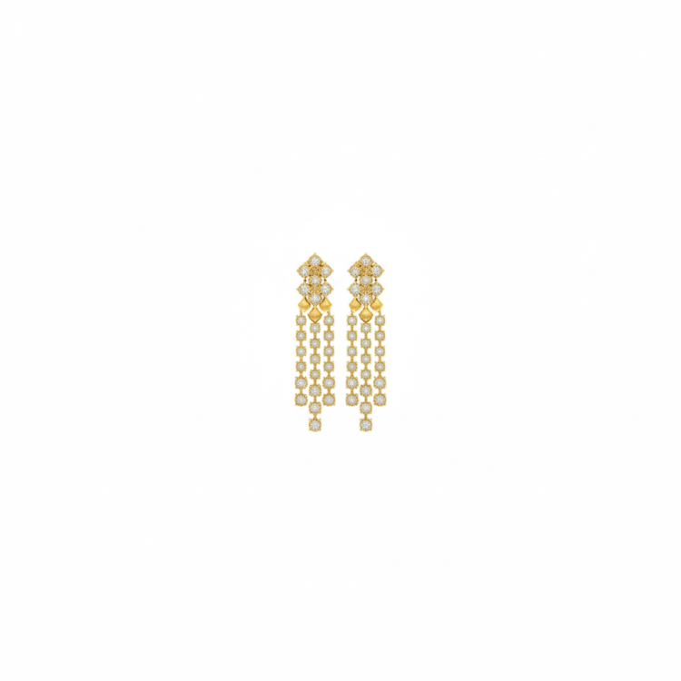 Regal Cascade Tassel Diamond Earrings