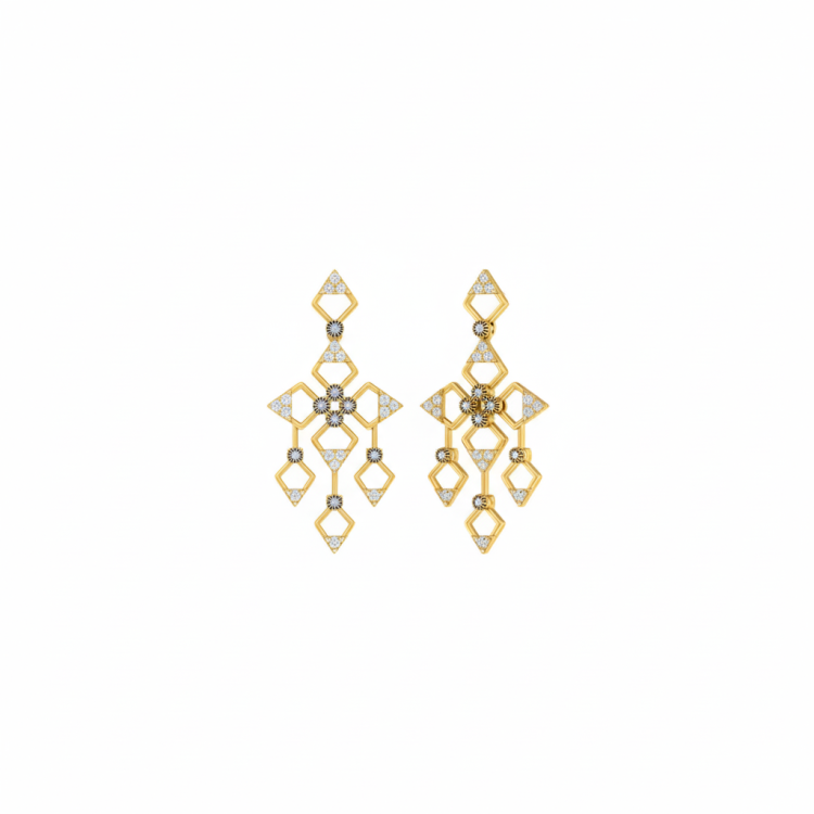 Art Deco Starburst Diamond Earrings