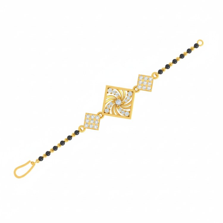 Geometric Twirl Diamond Bracelet