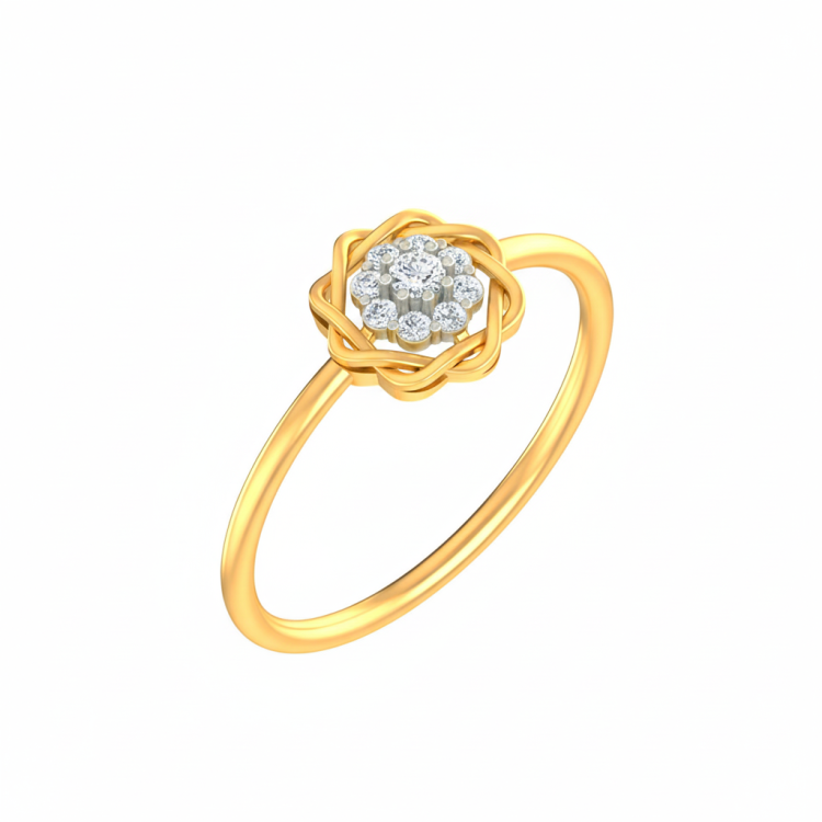 Delicate Floret Diamond Ring