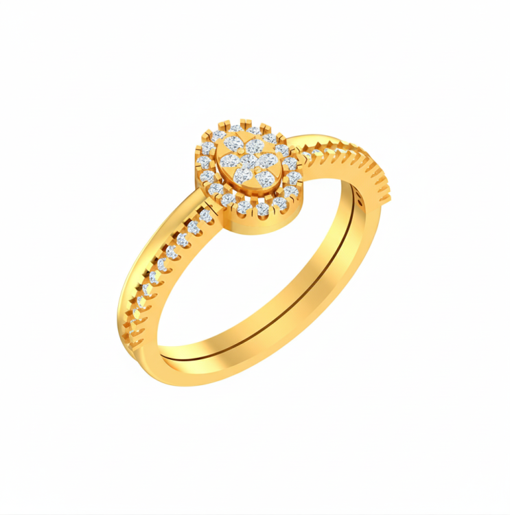 Regal Oval Cluster Diamond Ring