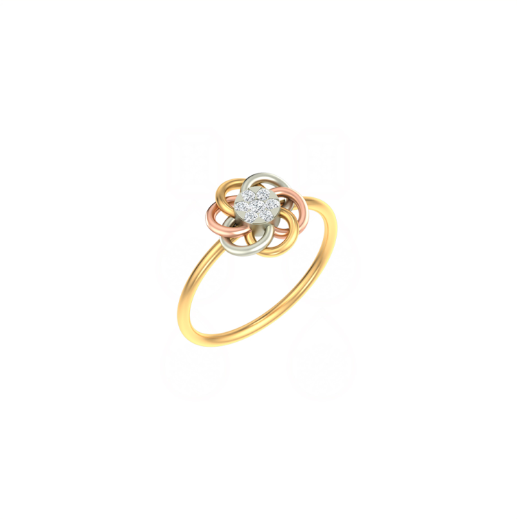 Tri-Tone Trinity Diamond Ring