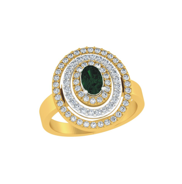 Grand Emerald Orbit Diamond Ring