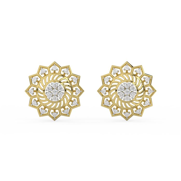 Solstice Bloom Diamond Stud Earrings