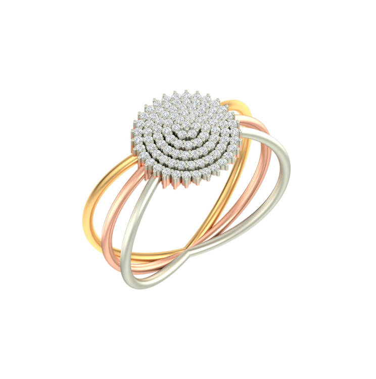 Celestial Swirl Diamond Tri-Color Ring