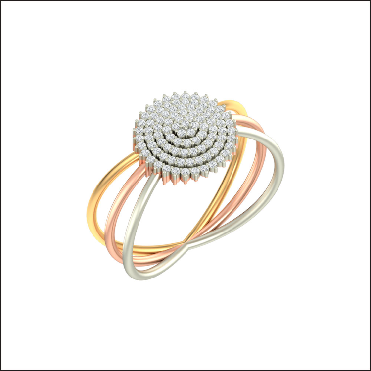 Celestial Swirl Diamond Tri-Color Ring