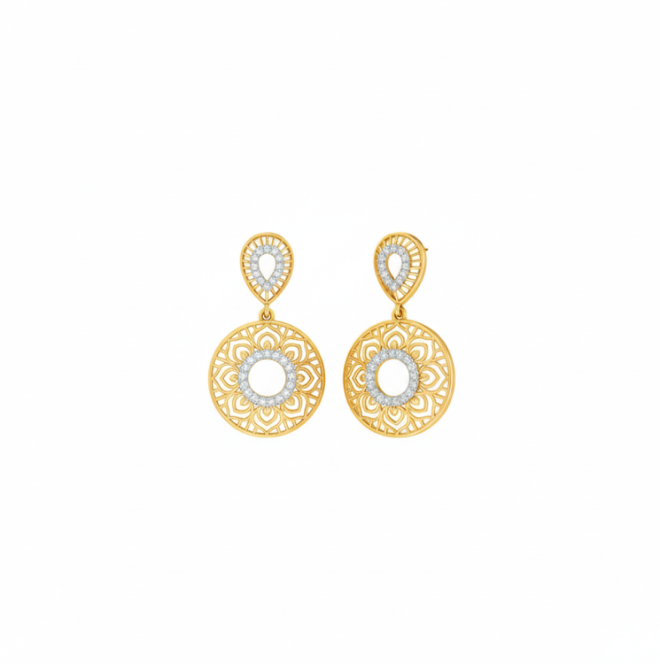 Golden Filigree Drop Earrings