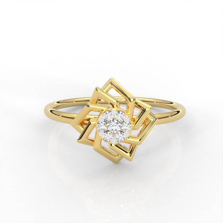 Golden Bloom Diamond Cluster Ring