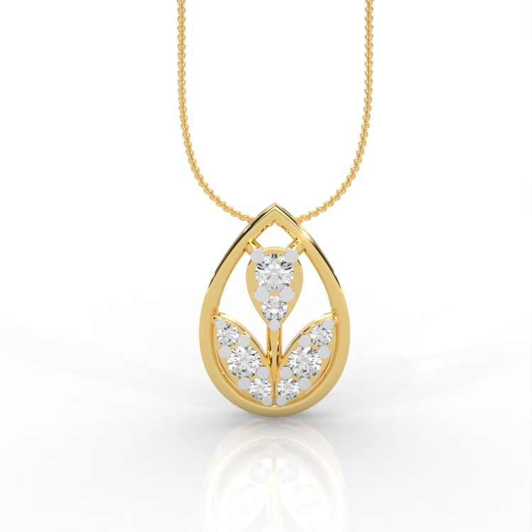 Teardrop Bloom Diamond Pendant