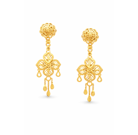 Golden Blossom Filigree Drop Earrings