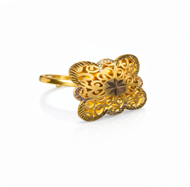 Royal Blossom Filigree Gold Statement Ring