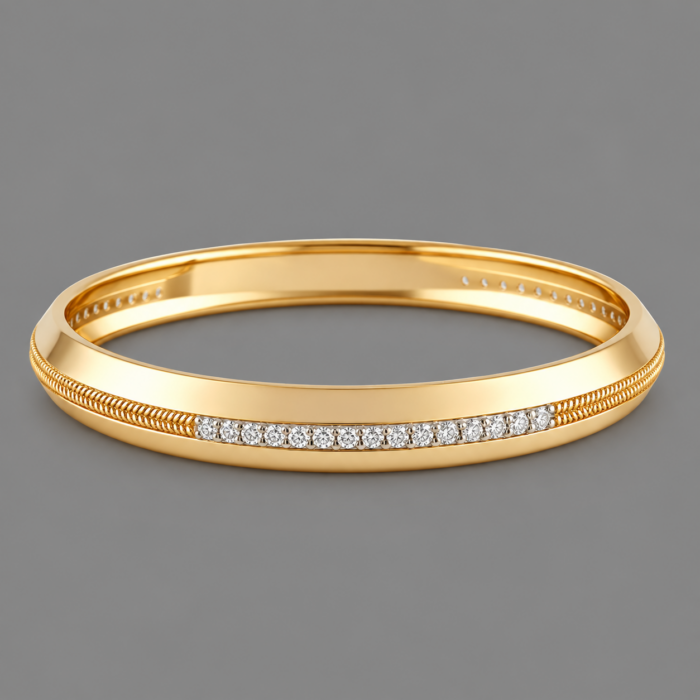 DMK42218 Tritiya Twin Spark Diamond Kada