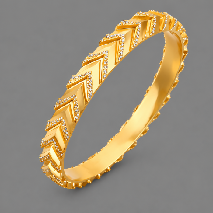 DMK46311 Tritiya Chevron Spark Diamond Kada
