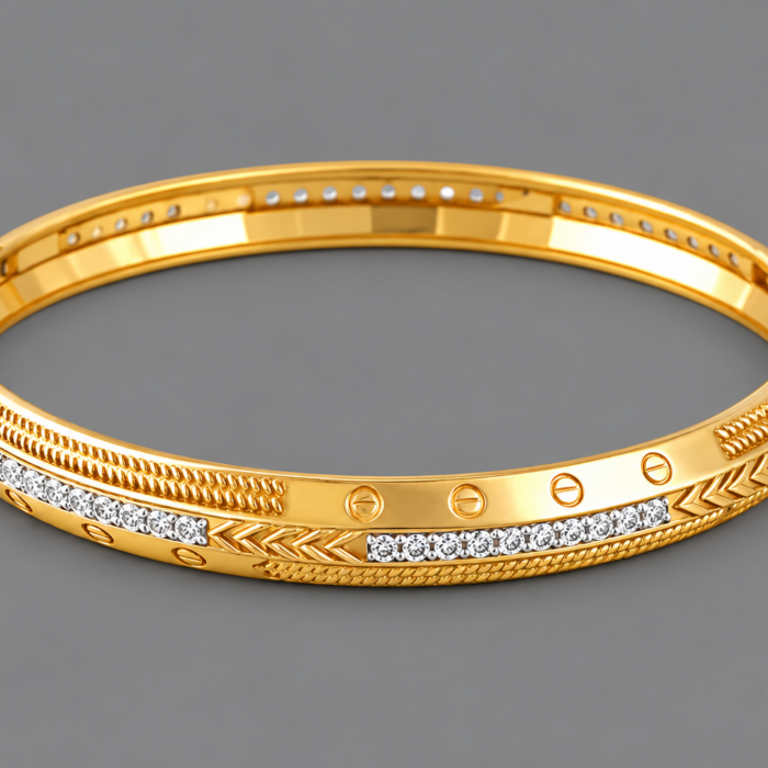 DMK42902 Tritiya Luxe Heritage Diamond Kada