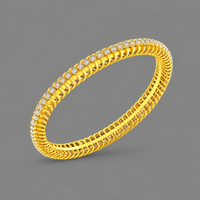 PLBN-23 Diamond Loop Rose Gold Bangle