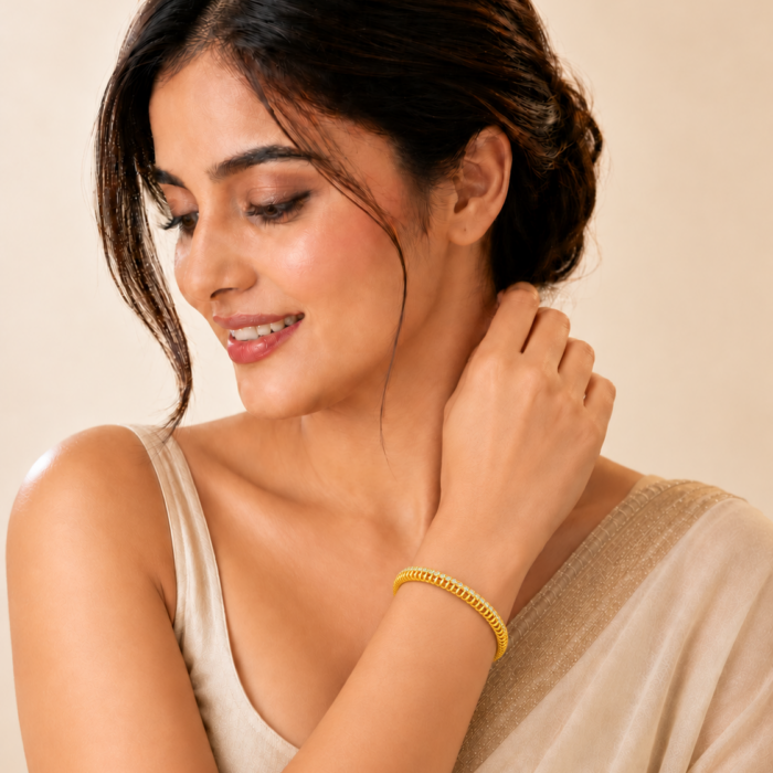 PLBN-23 Diamond Loop Rose Gold Bangle