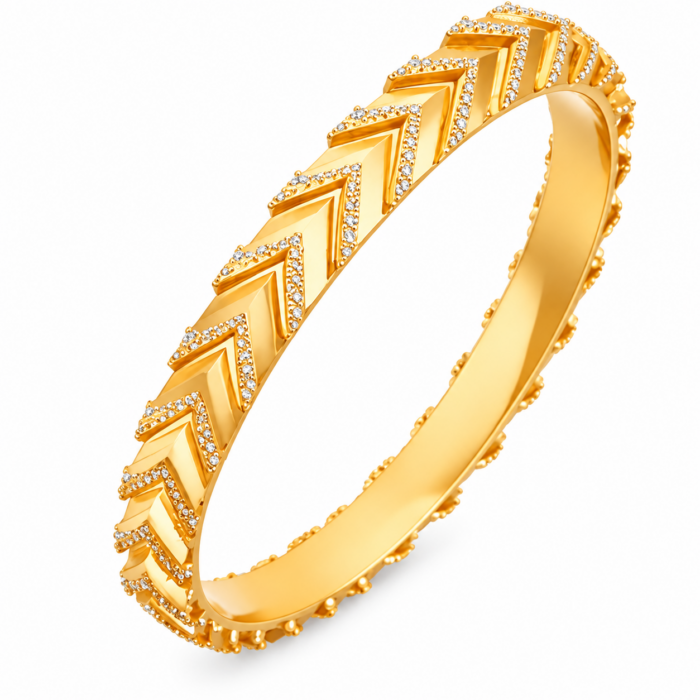 DMK46311 Tritiya Chevron Spark Diamond Kada