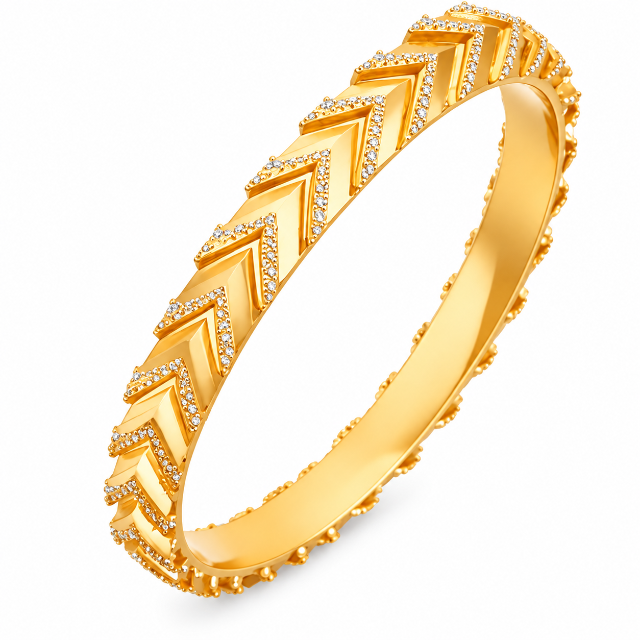 Tritiya Chevron Spark Diamond Kada