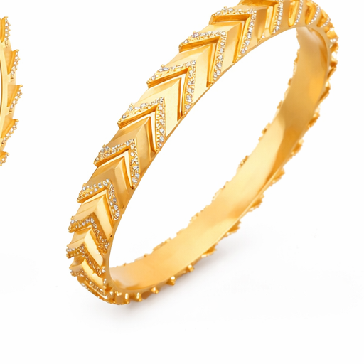 Tritiya Chevron Spark Diamond Kada