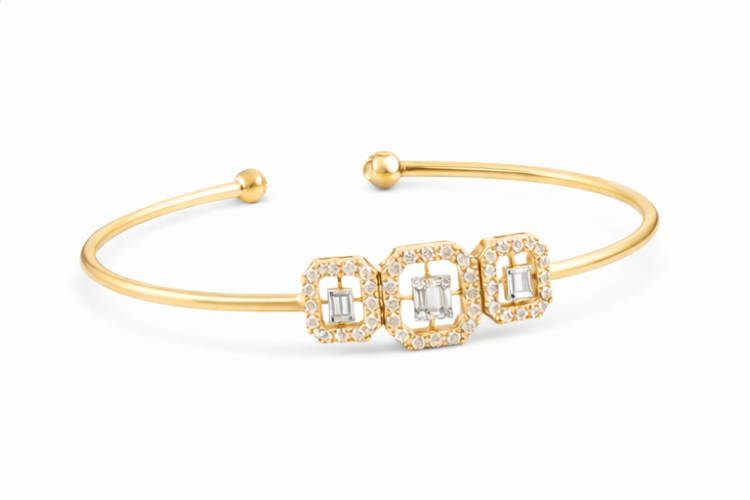 Trinity Emerald Diamond Open Kada