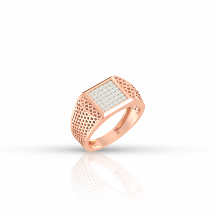 Diamond Honeycomb Rose Gold Ring