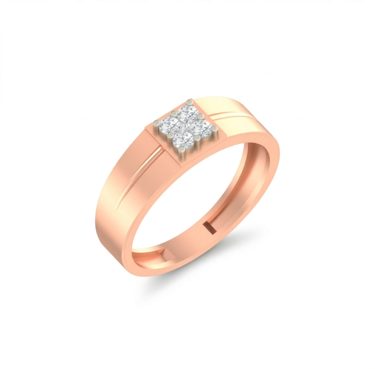 Floral Diamond Cluster Gold Ring