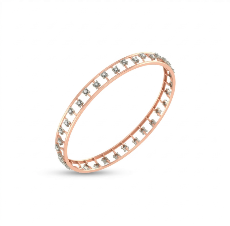 Diamond Eternity Rose Gold Bangle