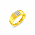 Square Diamond Cluster Gold Ring