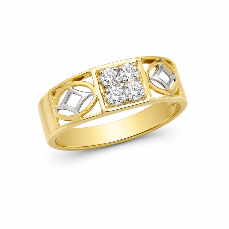 Classic Geometric Diamond Ring