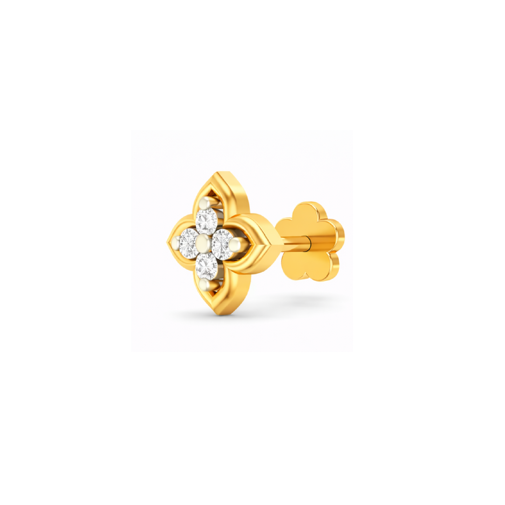 Royal Clover Diamond Nose Pin