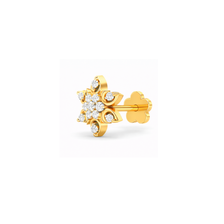 Radiant Snowflake Diamond Nose Pin