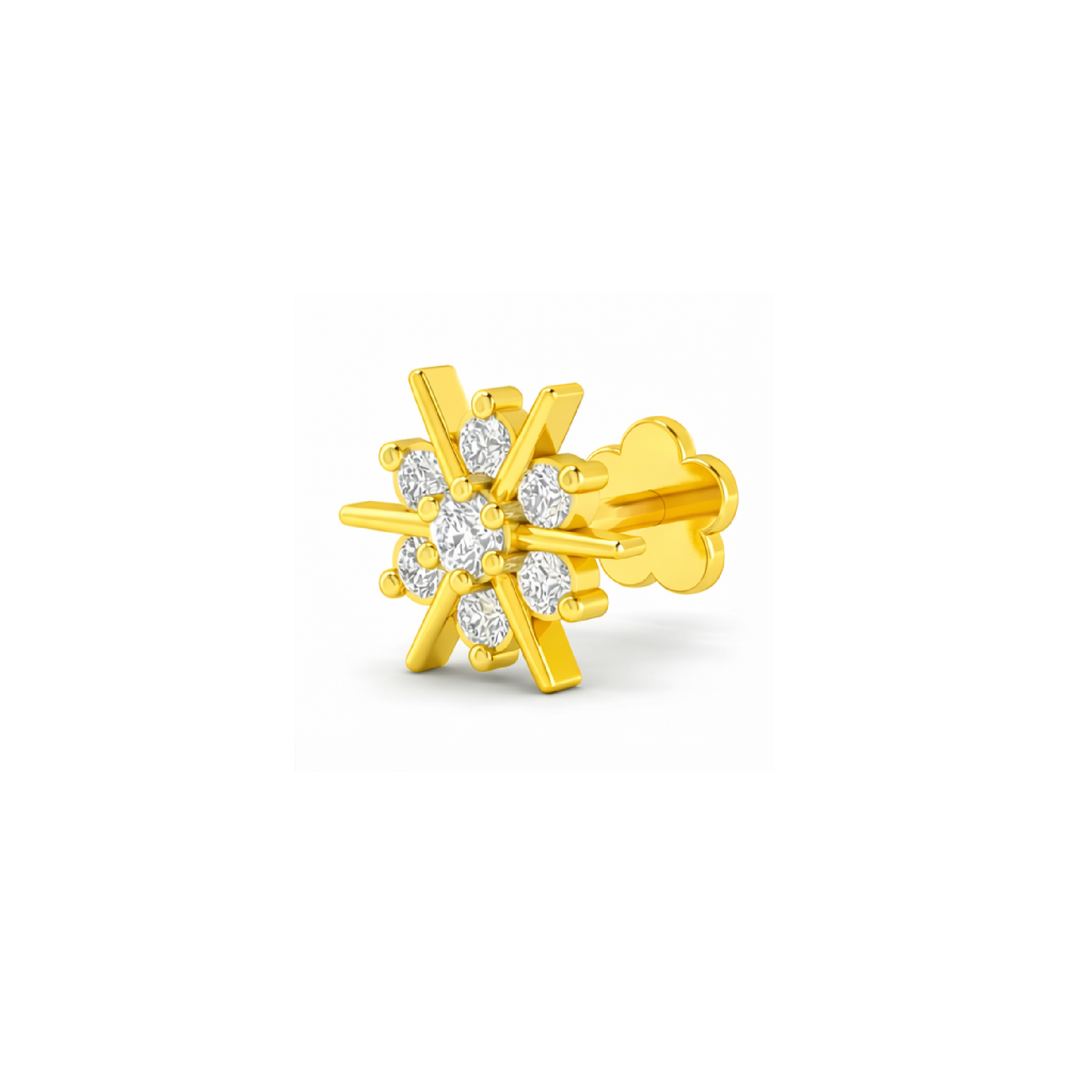 Star Blossom Diamond Nose Pin