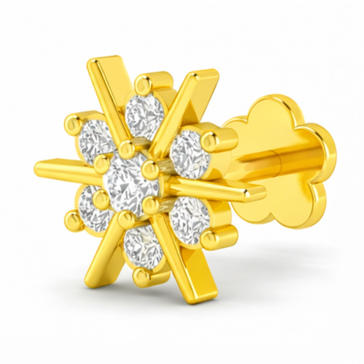 Star Blossom Diamond Nose Pin