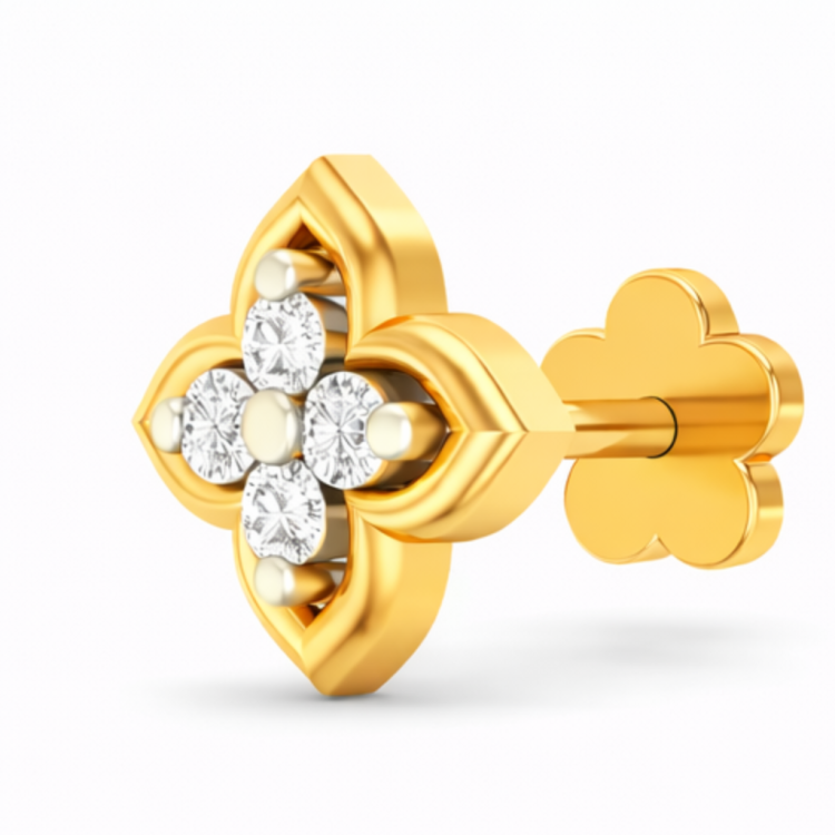 Royal Clover Diamond Nose Pin