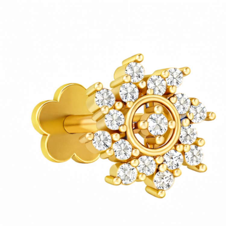 Royal Sunburst Diamond Nose Pin
