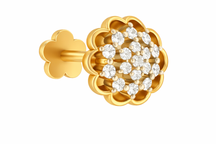 Royal Daisy Diamond Nose Pin