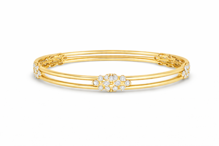 Floral Harmony Diamond Designer Bangle