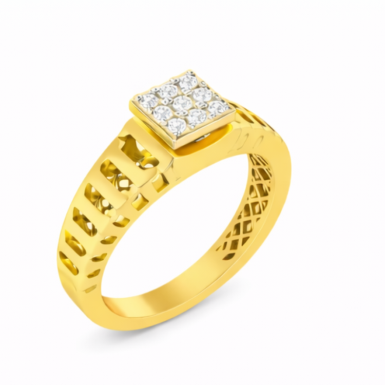 Imperial Square Cluster Diamond Ring