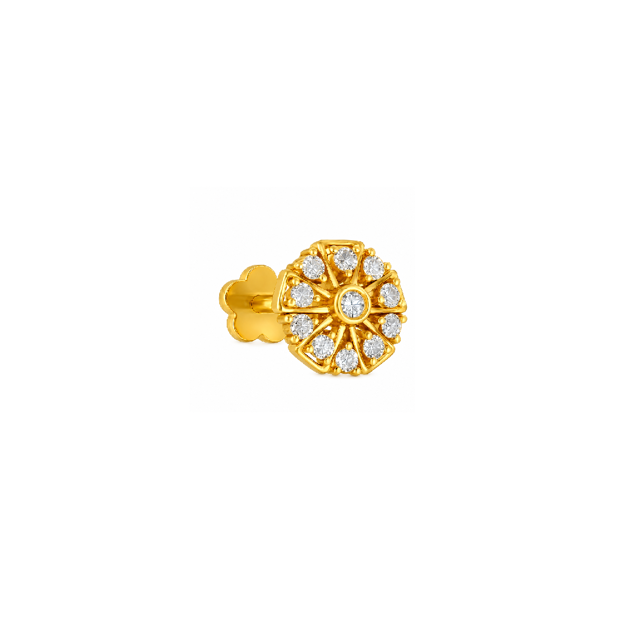Radiant Wheel Diamond Nose Pin